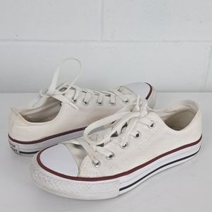 Converse All Star white canvas low top lace up sz1.5 youth